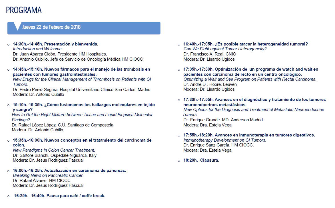 programa curso neoplasias